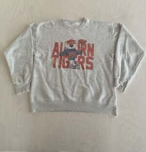 Vintage Auburn Tigers Crewneck Sweatshirt Gray Aubie Mascot